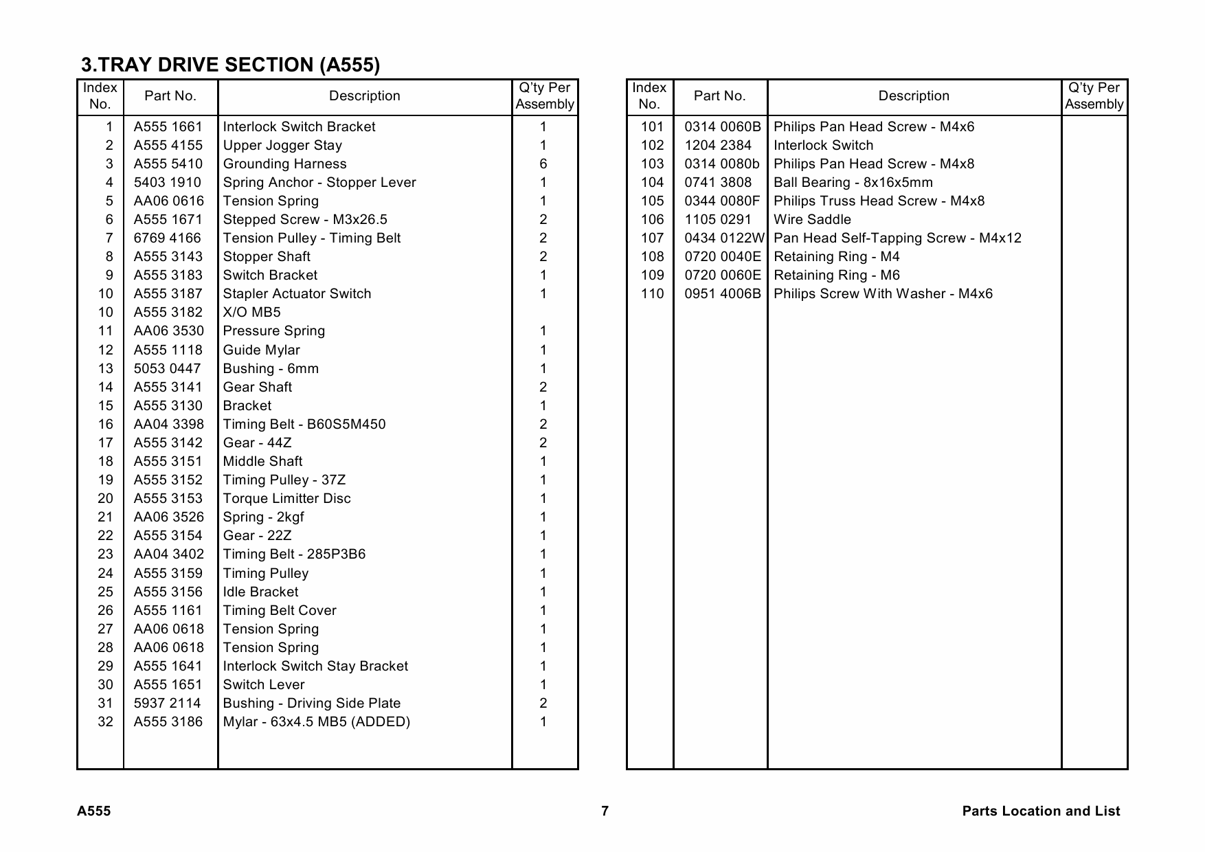 RICOH Options A555 10-BIN-SORTER-STAPLER Parts Catalog PDF download-4